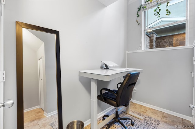 view of tiled office space