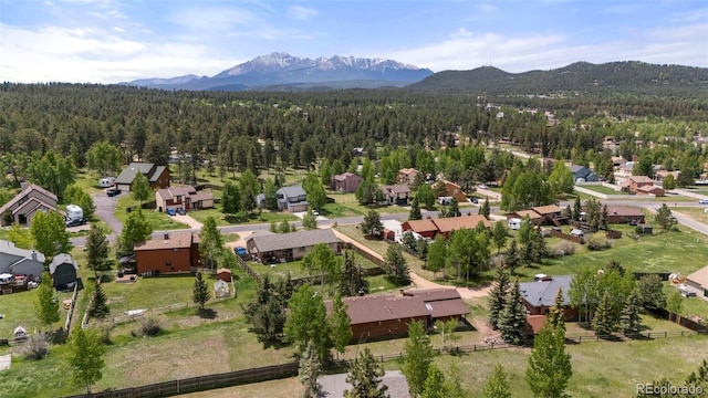 1908 Valley View Dr, Woodland Park, CO 80863 - aerial view of residential area with a mountain backdrop