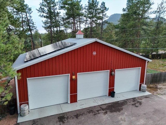233 Perry Park Ave, Larkspur, CO 80118 - detached garage featuring a mountain view