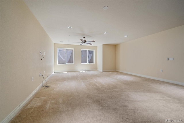 1130 Summit View Dr, Louisville, CO 80027 - unfurnished room with light carpet, recessed lighting, a ceiling fan, and baseboards