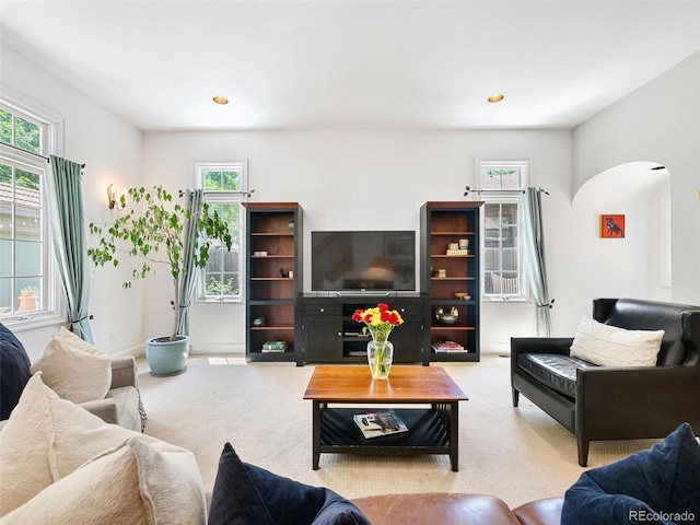 view of carpeted living room