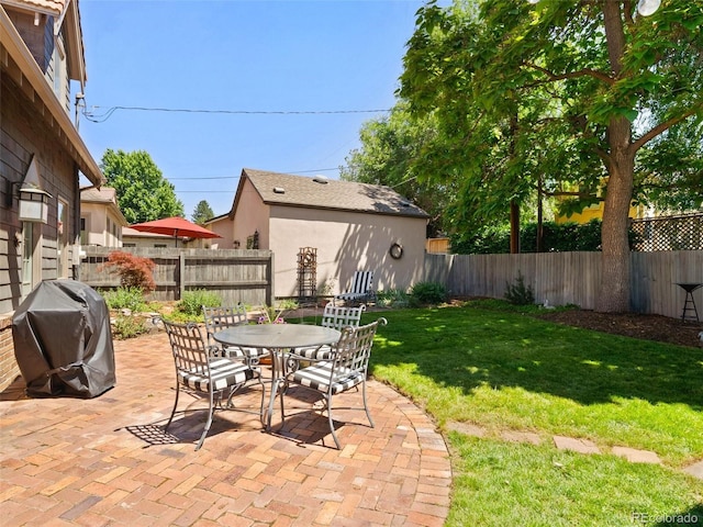 view of patio / terrace featuring grilling area