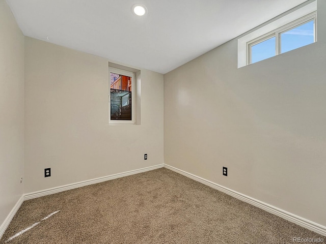 732 Poplar St, Denver, CO 80220 - basement with carpet floors, baseboards, and recessed lighting