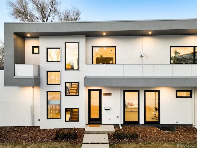 modern home with a balcony