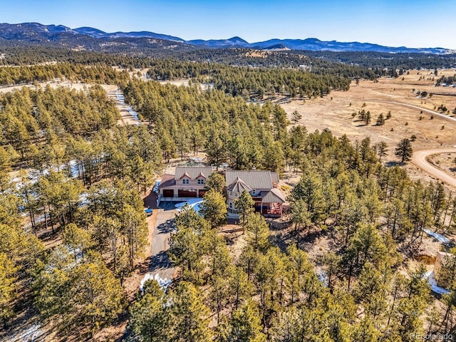 31 Black Fawn Ln, Westcliffe, CO 81252 - drone / aerial view with a wooded view and a mountain view