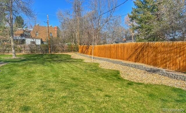 view of yard with fence private yard