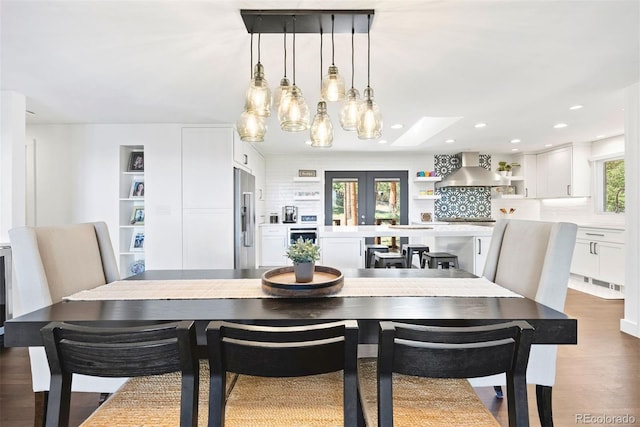 2976 Hiwan Dr, Evergreen, CO 80439 - dining space with wood finished floors, recessed lighting, and a chandelier