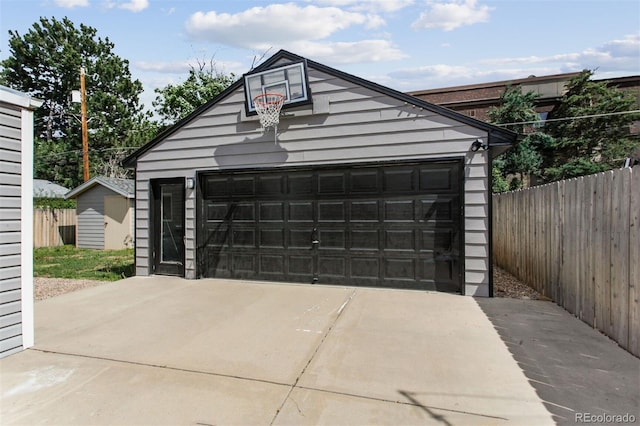 view of garage