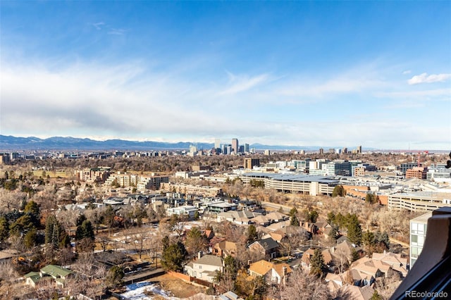 bird's eye view with a mountain view