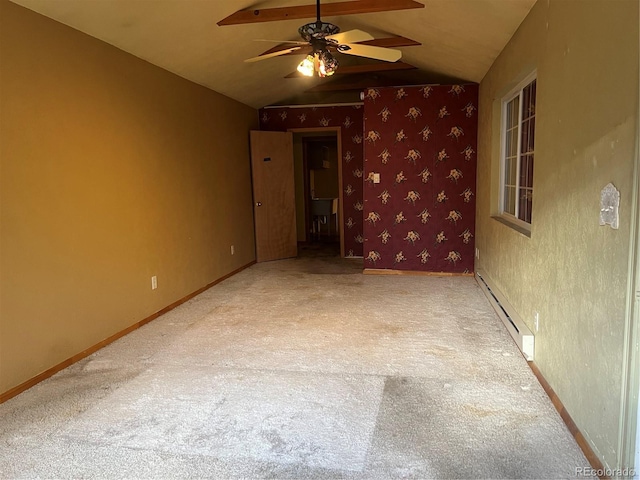 527 S Bryant St, Denver, CO 80219 - carpeted empty room with ceiling fan and baseboard heating