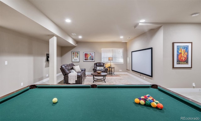 817 Uinta Way, Denver, CO 80230 - recreation room featuring pool table, recessed lighting, baseboards, and carpet