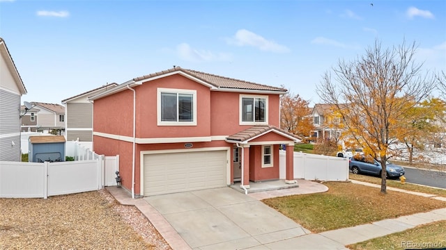 view of front of house with a garage