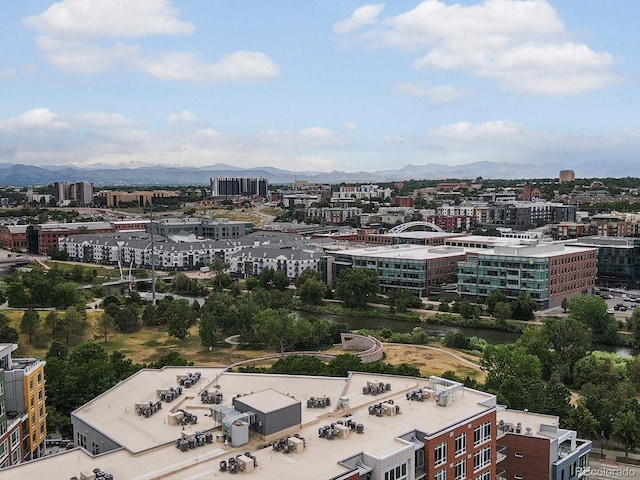 aerial view with a mountain view