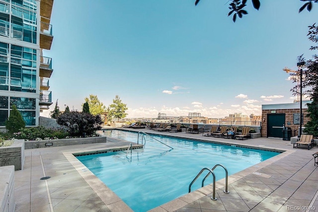 view of pool with a patio area