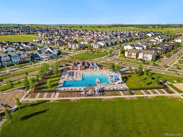 10295 E 59th Ave, Denver, CO 80238 - aerial perspective of suburban area featuring a pool area