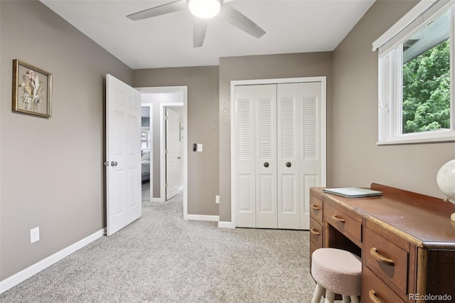 6514 Zinnia St, Arvada, CO 80004 - office space with a ceiling fan and light colored carpet