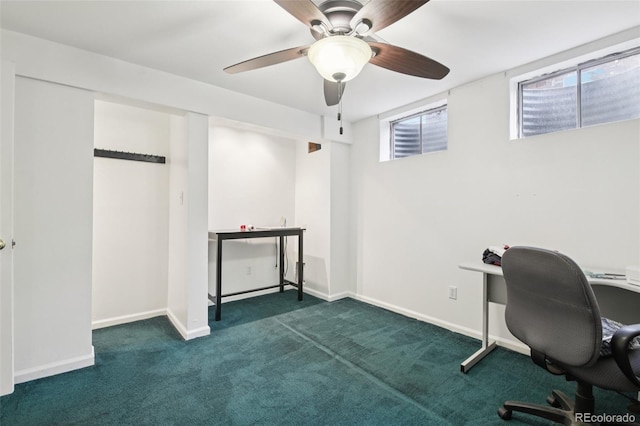 6514 Zinnia St, Arvada, CO 80004 - office with carpet and ceiling fan