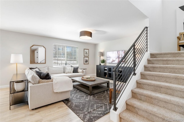 living room featuring hardwood / wood-style flooring