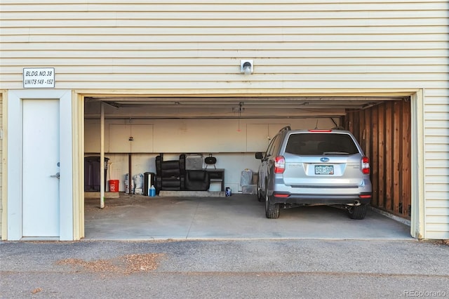 view of garage