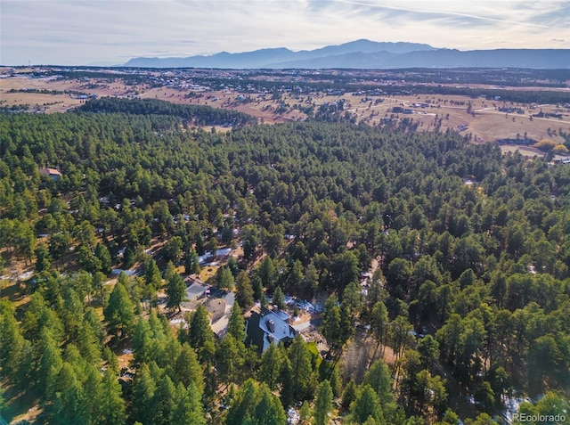 bird's eye view featuring a mountain view