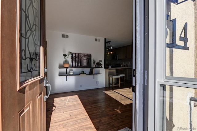 entryway featuring hardwood / wood-style floors