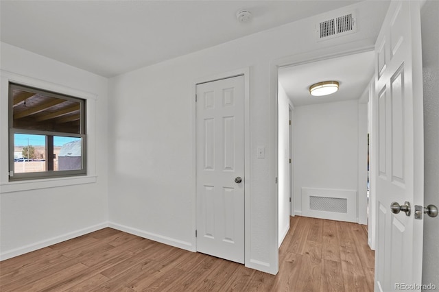 interior space with light hardwood / wood-style flooring