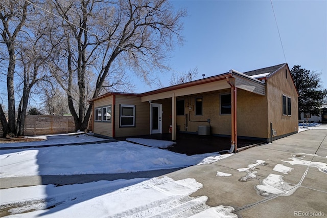 view of front of home featuring central AC