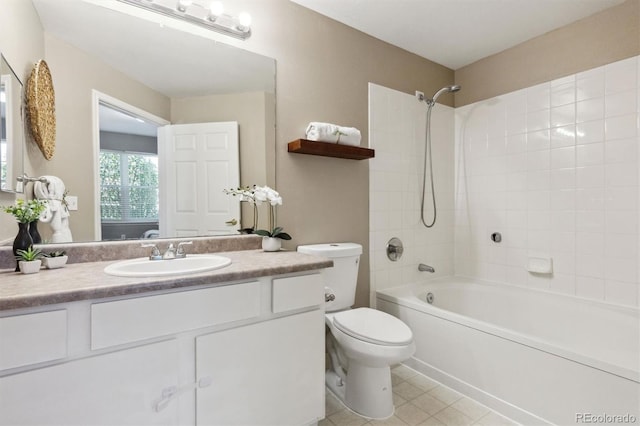 12914 Ironstone Way Unit 102, Parker, CO 80134 - full bath featuring toilet, bathtub / shower combination, tile patterned floors, and vanity