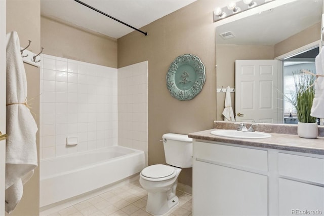 12914 Ironstone Way Unit 102, Parker, CO 80134 - full bathroom with toilet, tile patterned floors, vanity, and shower / bath combination