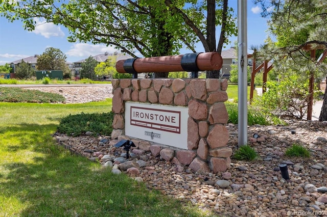 12914 Ironstone Way Unit 102, Parker, CO 80134 - community / neighborhood sign featuring a lawn