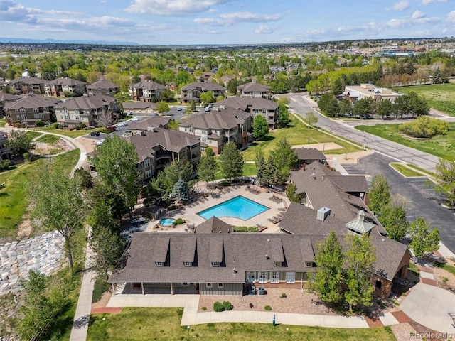 12914 Ironstone Way Unit 102, Parker, CO 80134 - aerial perspective of suburban area with a pool area