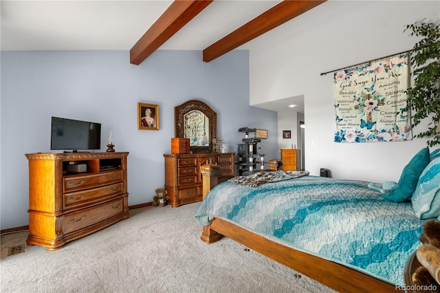 7300 W Stetson Pl Unit 46, Littleton, CO 80123 - bedroom with light carpet, beam ceiling, and baseboards