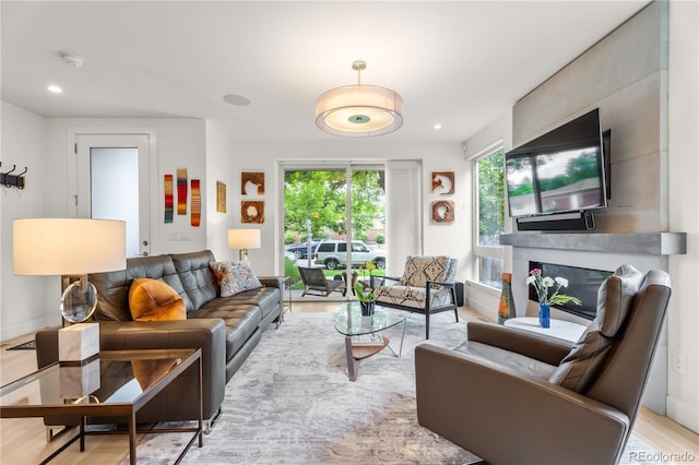 3612 Wyandot St, Denver, CO 80211 - living area with wood finished floors and a fireplace