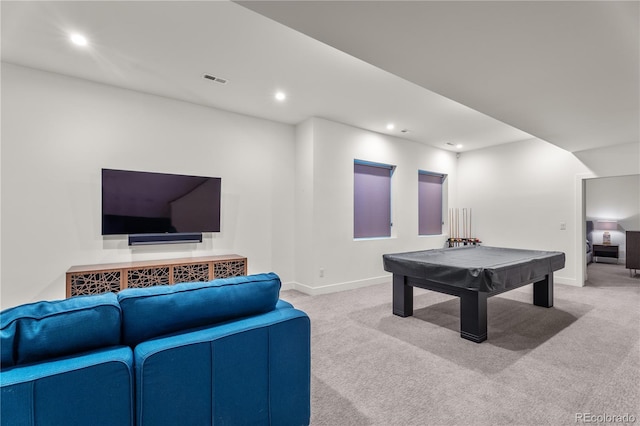 3612 Wyandot St, Denver, CO 80211 - rec room featuring carpet, baseboards, pool table, and recessed lighting