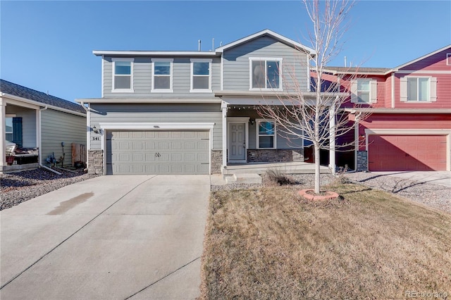 view of front of home with a garage