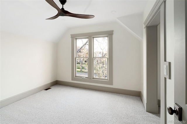 3142 W 26th Ave, Denver, CO 80211 - bonus room with lofted ceiling, carpet flooring, ceiling fan, and baseboards