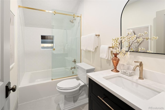 3142 W 26th Ave, Denver, CO 80211 - full bathroom with vanity, toilet, and shower / bath combination with glass door