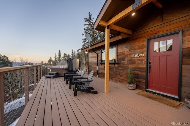 view of deck at dusk