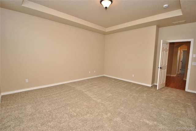 10835 Tincup Creek Pt, Colorado Springs, CO 80908 - carpeted empty room featuring a raised ceiling, baseboards, and a smoke detector