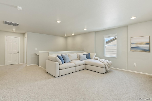 6150 Sugarloaf St, Brighton, CO 80601 - carpeted living area featuring baseboards and recessed lighting