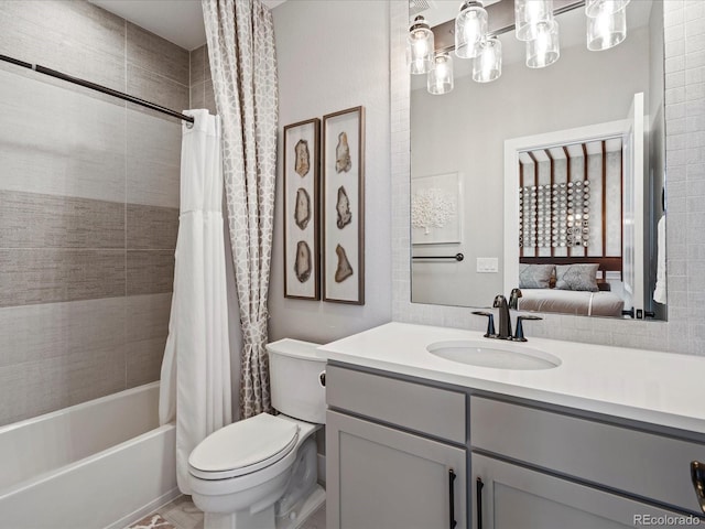 1291 Fountain Ln, Erie, CO 80516 - ensuite bathroom with vanity and shower / bathtub combination with curtain