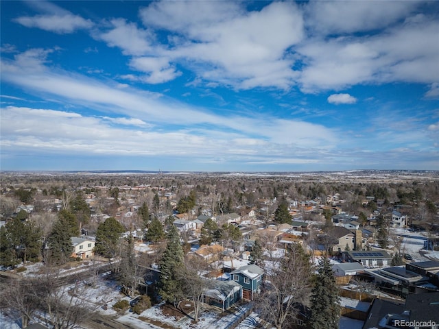 aerial view with a residential view