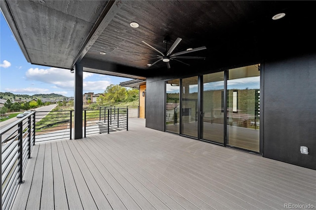8077 Raphael Ln, Littleton, CO 80125 - wooden deck featuring ceiling fan