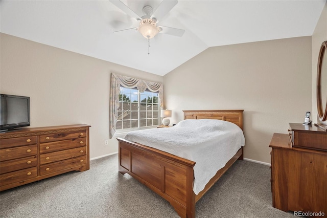 228 Quari St, Aurora, CO 80011 - bedroom with lofted ceiling, carpet, and ceiling fan