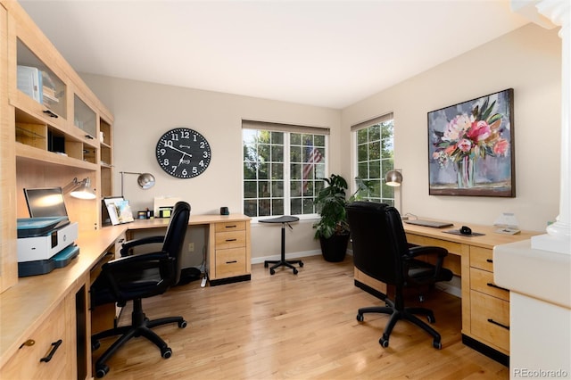 office featuring light wood-style floors