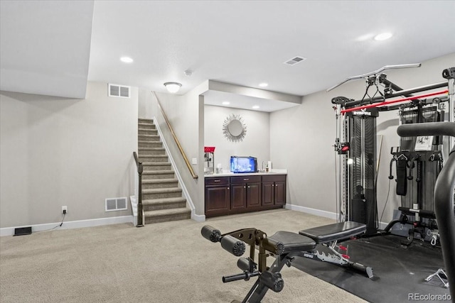 7790 S Queensburg Way, Aurora, CO 80016 - workout area with light colored carpet and recessed lighting