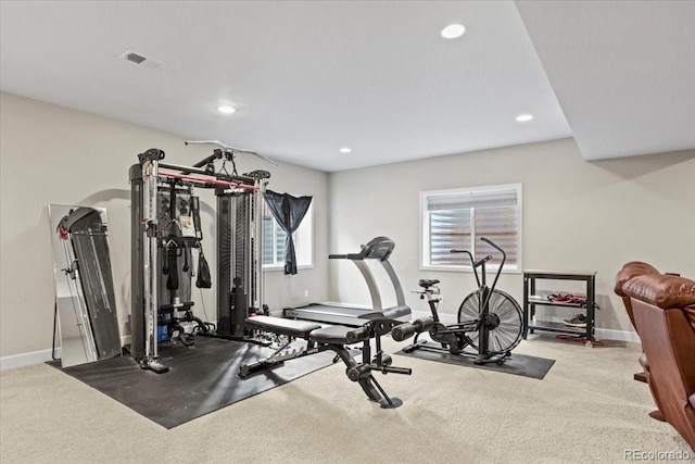 7790 S Queensburg Way, Aurora, CO 80016 - exercise area with recessed lighting and carpet floors