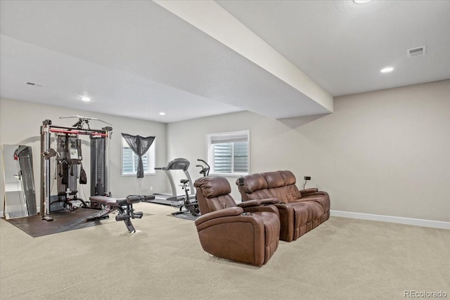 7790 S Queensburg Way, Aurora, CO 80016 - workout room featuring carpet flooring and recessed lighting
