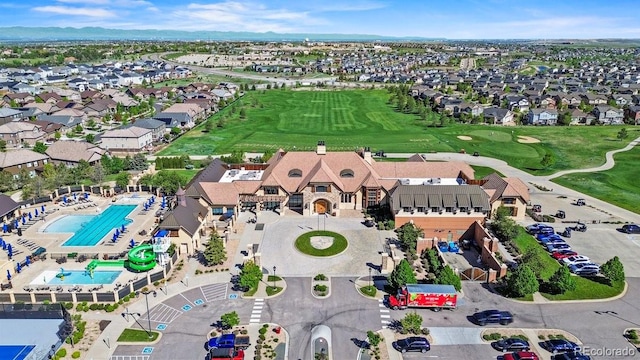 7790 S Queensburg Way, Aurora, CO 80016 - aerial overview of property's location with nearby suburban area and a local golf course