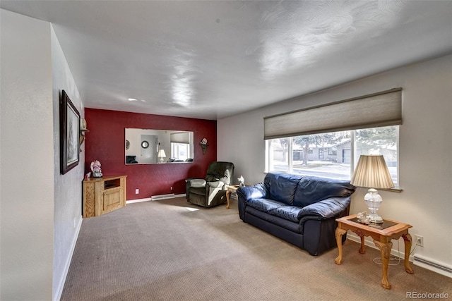 living room with carpet